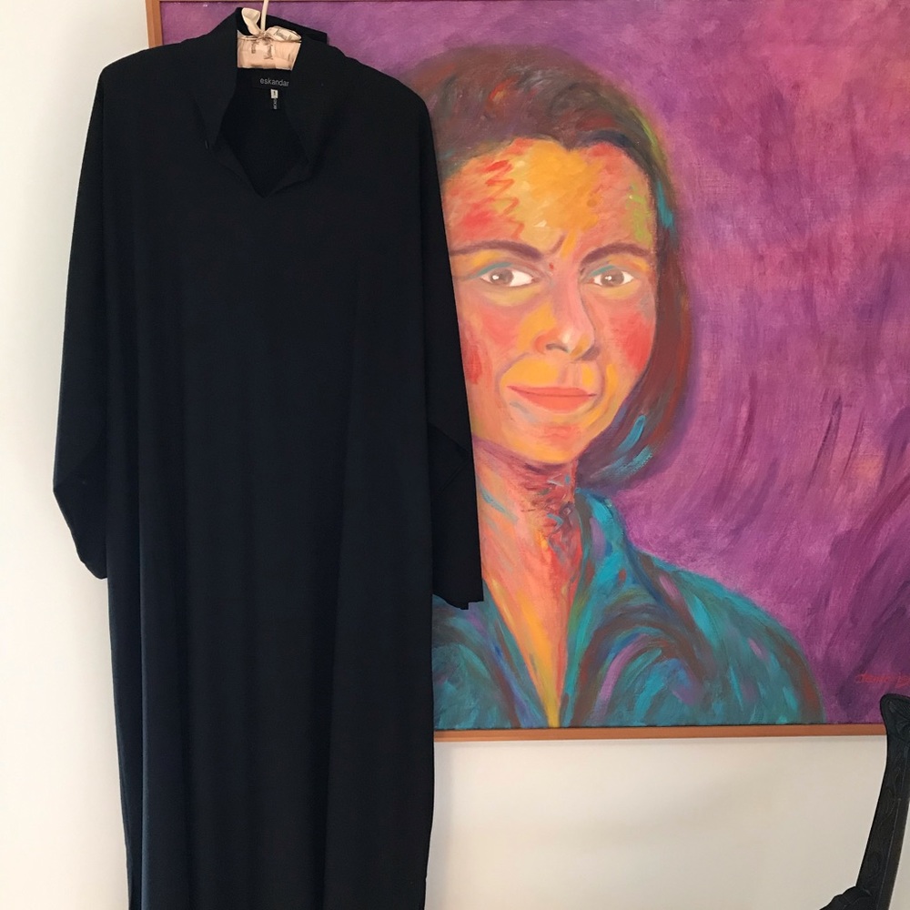 Eskandar wool/cashmere a line maxi dress